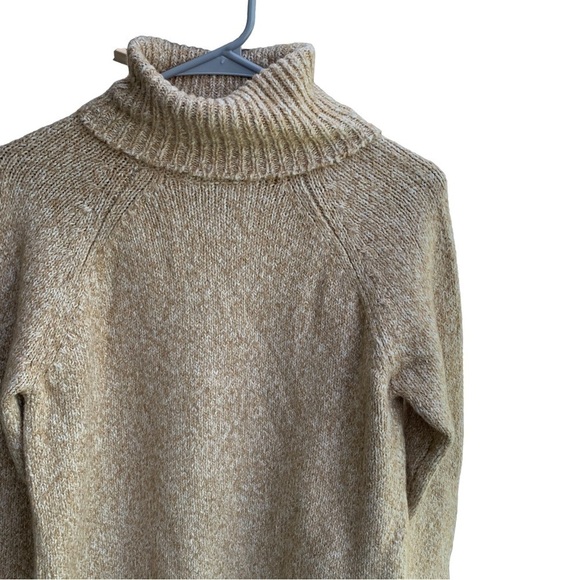 Michael Kors Light Brown Cotton Blend Woven Turtleneck - Picture 2 of 7